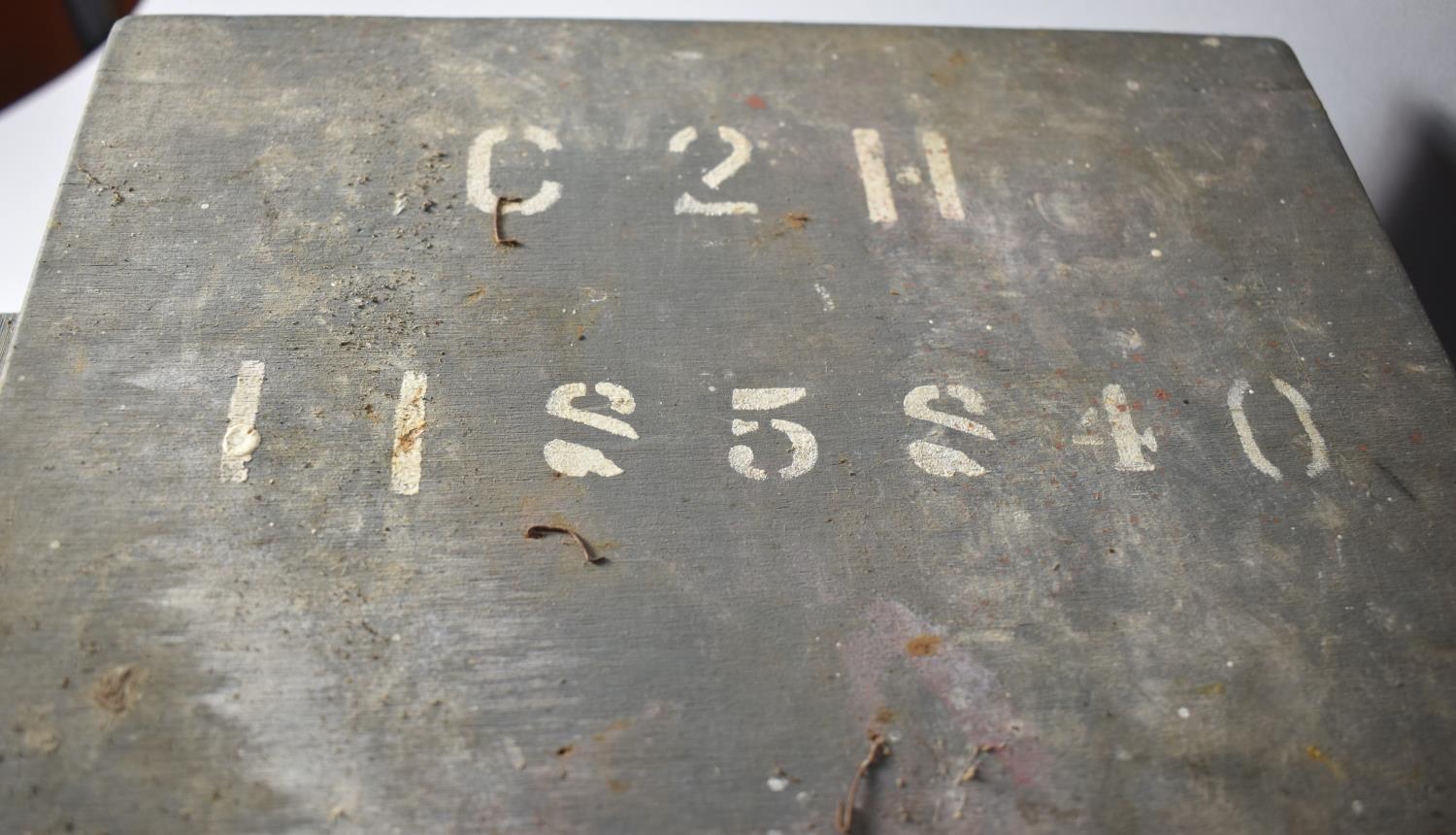 A Vintage Wooden Ammunition Box Together with a German Military Folding Pick Shovel - Image 2 of 2