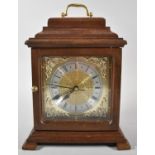 A Mid/Late 20th Century Mahogany Cased Bracket Clock with Battery Movement, 28cm high
