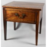 A Mid 19th Century Oak Box Commode with Hinged Top, Missing Liner, 48cm wide