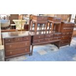 A Collection of Stag Bedroom Furniture to Comprise Chest of Three Short and Four Long Drawers,