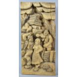 A Carved Wooden Wall Hanging Depicting Clog Dancing Couple and Signed to Reverse Rosu Jon Mamaia
