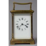 An Early/Mid 20th Century Brass Cased French Carriage Clock, Movement In Need of Attention, 12.5cm
