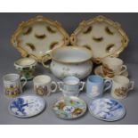 A Collection of Various Ceramics to Include Pair of Pierced Blush Ivory and Pheasant Decorated