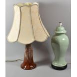Two Ceramic Table Lamp Bases, One Shade