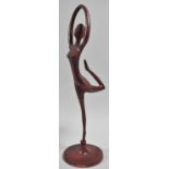 An Indian Modern Art Study of a Nude with Arms Raised, 28.5cm high