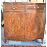A Mid 19th Century Mahogany Bow Fronted Cabinet with Top Drawers Over Cupboard Base, 98cm wide