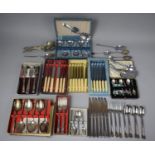 A Collection of Various Boxed and Loose Cutlery to Include Windsor Pattern, Oneida Examples etc