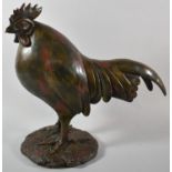 A Large Moulded Resin Study of a Cockerel, 40cm high