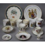 A Collection of Various Commemorative Wares to Comprise Aynsley, Hammersley, Royal Crown Derby Etc