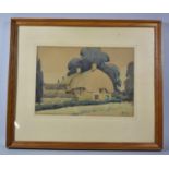 A Framed Watercolour Depicting Thatched Cottage Signed Bedford, 33x23cm