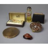 A Collection of Various Vintage Items to Include Hermes Caleche Perfume Bottle in Original Box,