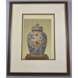 A Framed Chromolithograph Bookplate, The Keramic Art of Japan, Hizen Dated 1875