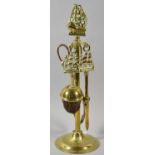A Small Brass Fire Companion Set, Tongs Unrelated, 35cm high