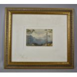 A Small Framed Watercolour Depicting Alpine Scene, Monogrammed ABC, 16x10cm