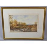 A Framed Edwardian Watercolour, Moorland Scene Signed Albert Pollitt, Dated 1905, 44x28cm