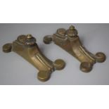 Two Victorian Brass Door Stops, One Requiring New Nut, 22cm long