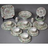 A Collection of Minton Haddon Hall Tea and Dinnerwares to Include Six Trios, Salt and Pepper Pots,