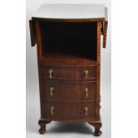 A Small Mahogany Drop Leaf Bow Fronted Side Cabinet with Cupboard Base Door in the Form of Three