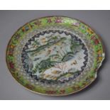 A Late 19th/Early 20th Century Chinse Famille Rose Export Plate with Village Scene Decoration,