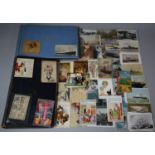 Two Postcard Albums (Empty) and Small Collection of Postcards