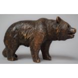 A Carved Black Forest Study of a Bear, Some Losses to Three Paws and Ear, Missing Glass Eyes, 18cm