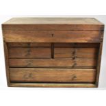 A Vintage Neslein Tool Chest with Hinged Lid to Top Compartment, Five Short Drawers and Two