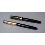 A Parker Fountain Pen with 14k Gold Nib Together with a Parker '51' Example