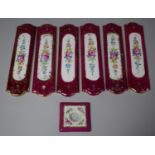 A Collection of Limoges Porcelain Finger Plates with Hand Painted Floral Decoration