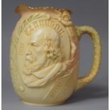 A Doulton of Burslem Blush Ivory Lord Tennyson Jug, 17cm high