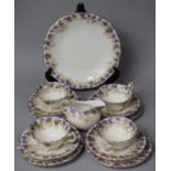 A Royal Doulton Floral Decorated Teaset to Comprise Plate, Four Cups, Four Saucers, Four Side Plates