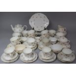 A Large Collection of Various Rose Pattern Tea Wares to Include Cups, Saucers, Teapot etc