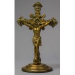 A Brass Crucifix, 20cm high