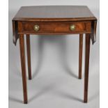 A Mahogany Bow Fronted Drop Leaf Occasional Table on Tapering Square Legs with Reeded Decoration,