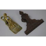 Two Late 19th Century Metal Letter Clips, The Brass Example Missing Its Spring