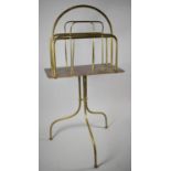 A Late 19th/Early 20th Century Brass Two Division Country House Newspaper Rack on Tripod Base,