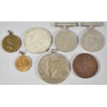 A Collection of Various WWII Military Medals and Medallions