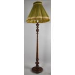 A Mid 20th Century Carved Mahogany Standard Lamp with Tapering Turned Support and Vase and