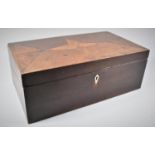 A Late 19th Century Mahogany Writing Slope with Parquetry Starburst Design to Lid, Fitted