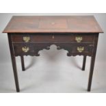 A Late 19th Century Inlaid Mahogany Lowboy with Full Length Top Drawer Over Two Short Drawers,