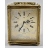 A Mid 20th Century Brass Cased Smiths Carriage Clock with Eight Day Floating Balance Movement,
