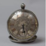A Victorian Silver Open Face Pocket Watch Having Gilt Metal Dial, with Roman Numeral, London 1866