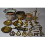 A Collection of Various Brasswares to Comprise Horse Brass, Planters, Islamic Coffee Pot, Brass