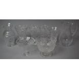 A Collection of Various Cut Glass to Inlcude Vase, Centre Bowl, Jug etc