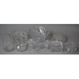 A Collection of Various Cut Glasswares to Include Pots of Squat Globular Form, Bowls, Tankard,