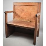 A Country Made Single Seated Settle with Panelled Back, 81cm wide