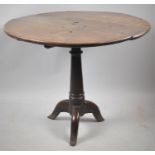 A 19th Century Oak Tripod Table with Circular Top, Legs Have Been Cut Down, 79cm Diameter