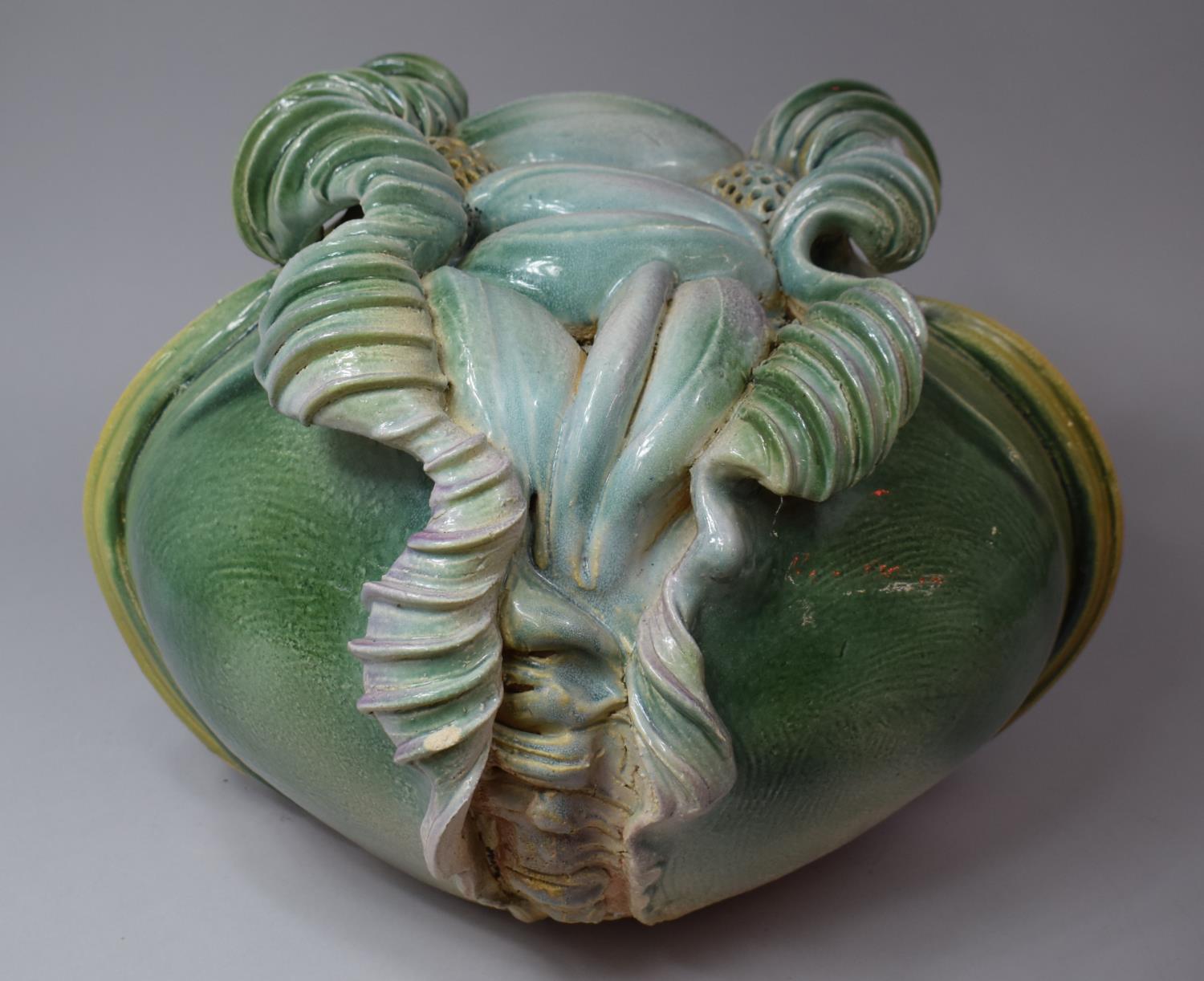 A Large Glazed Ceramic Study of a Gourd, 47cm wide - Image 2 of 3