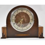 An Oak Cased Westminster Chime Mantle Clock with Smiths Movement No.239952, 28cm wide