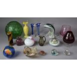 A Collection of Various Coloured Glassware