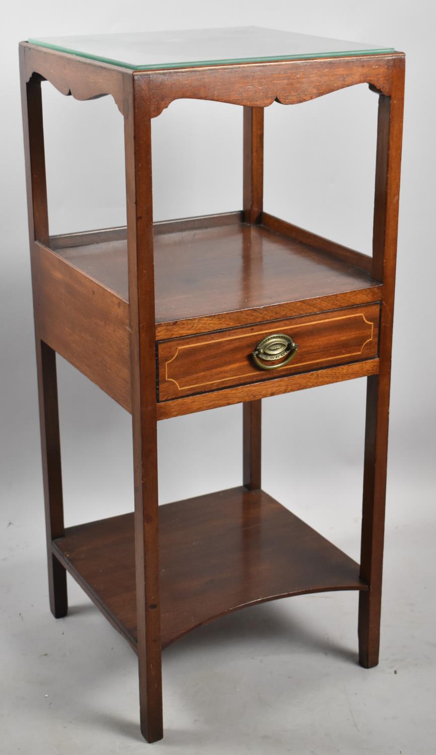 A 19th Century Mahogany Gentleman's Washstand with Circular Cut Outs to Top for Washbowl etc, - Image 2 of 2